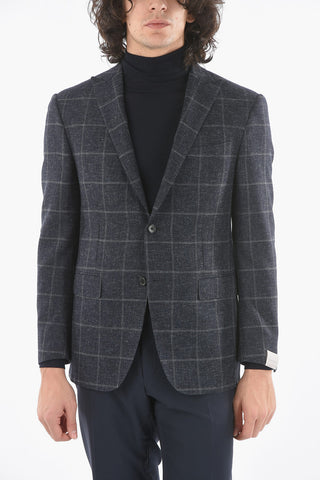 2 Button Peak Lapel ACADEMY Windowpane Check Blazer