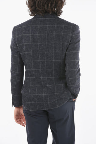 2 Button Peak Lapel ACADEMY Windowpane Check Blazer