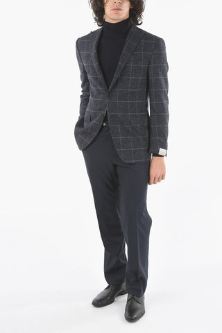2 Button Peak Lapel ACADEMY Windowpane Check Blazer