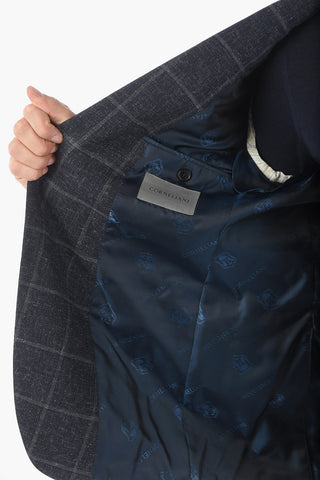 2 Button Peak Lapel ACADEMY Windowpane Check Blazer