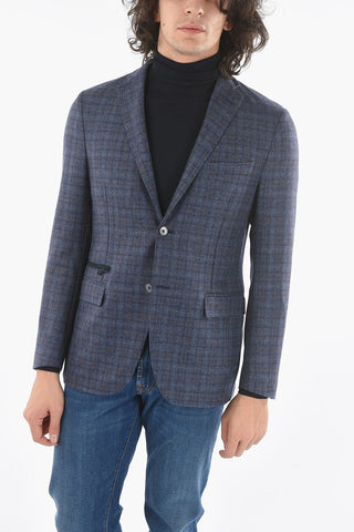 Half-Lined GATE Multipocketed Tattersall Blazer