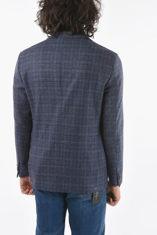 Half-Lined GATE Multipocketed Tattersall Blazer