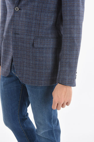 Half-Lined GATE Multipocketed Tattersall Blazer