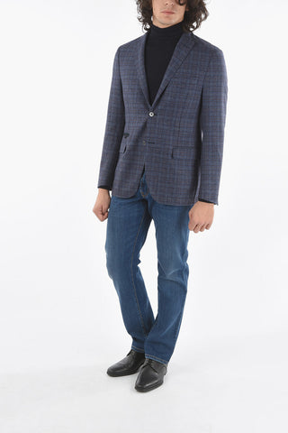 Half-Lined GATE Multipocketed Tattersall Blazer