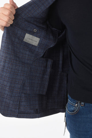 Half-Lined GATE Multipocketed Tattersall Blazer