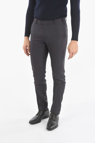 Micro Houndstooth Motif ACADEMY Virgin Wool Pants