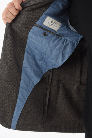 CC COLLECTION REFINED Giacca Sfoderata Motivo Hopsack con Tasca a Filo