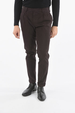 Pantaloni in Twill con Orlo con Risvolto