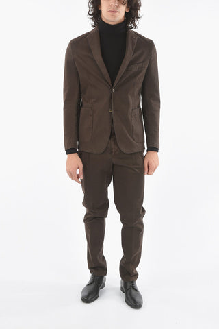Unlined Cotton Suit with Sewn Side Vents and Welt Pocket