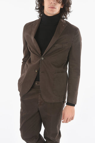 Unlined Cotton Suit with Sewn Side Vents and Welt Pocket