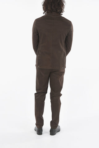 Unlined Cotton Suit with Sewn Side Vents and Welt Pocket
