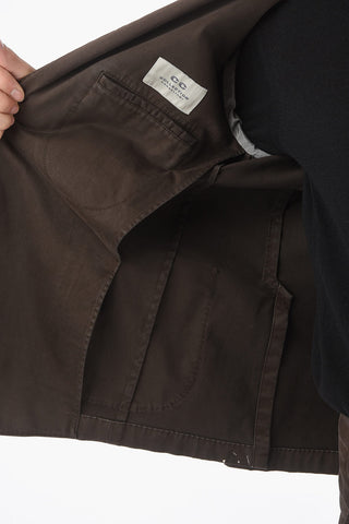 Unlined Cotton Suit with Sewn Side Vents and Welt Pocket
