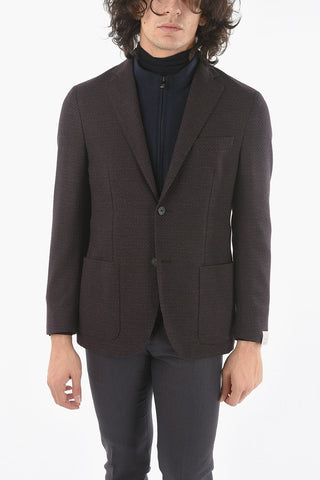 Single Breasted Wool Blazer With Removable Chest Piece