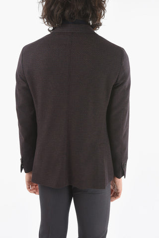 Single Breasted Wool Blazer With Removable Chest Piece