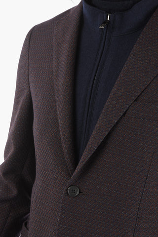 Single Breasted Wool Blazer With Removable Chest Piece