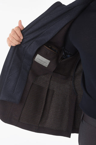 Single Breasted Wool Blazer With Removable Chest Piece