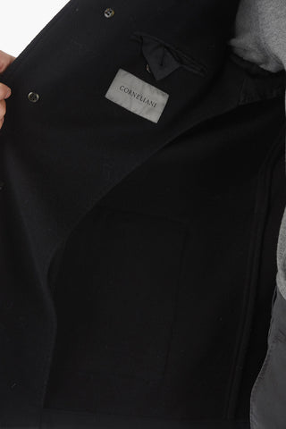 Short Half-Lined Coat with 4 Button Pockets and Belt