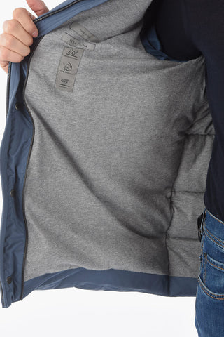Real Down Waterproof Parka Jacket with Zip and Buttons