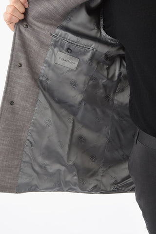 Lined with Logotype Wool and Cashmere Coat
