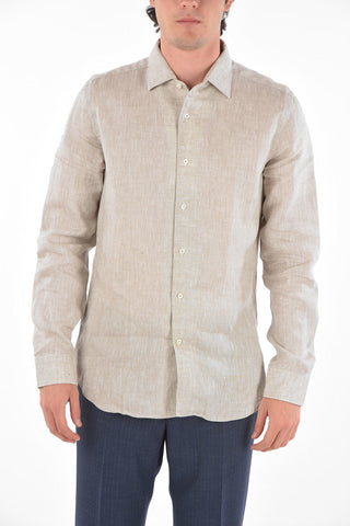 Camicia Slim Fit in Cotone con Collo Francese