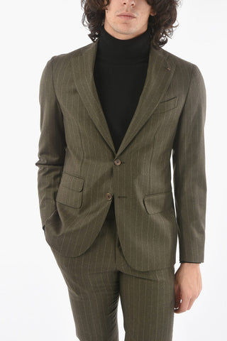 CC COLLECTION RETAILORED Lined Pinstripes Suit with Flap Pocket