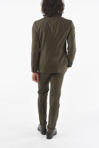 CC COLLECTION RETAILORED Lined Pinstripes Suit with Flap Pocket
