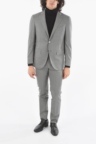 SARTO Lined Suit with Flap Pocket and Notch Lapel