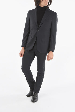 SARTO Lined Suit with Flap Pocket and Visible Stitching