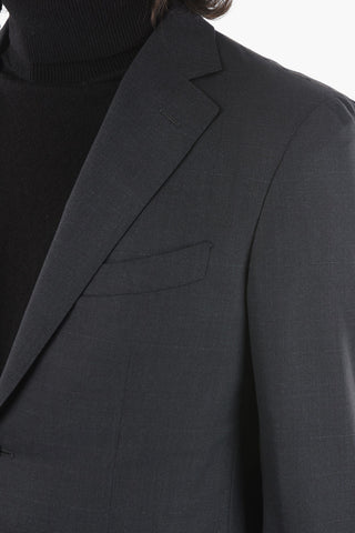 SARTO Lined Suit with Flap Pocket and Visible Stitching