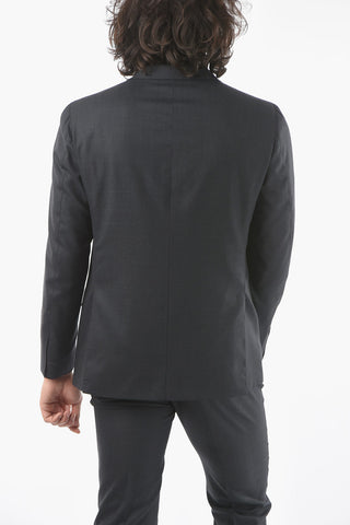 SARTO Lined Suit with Flap Pocket and Visible Stitching