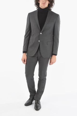 Flap Pocket ACADEMY Hopsack Motif Wool Suit with Flap Pocket