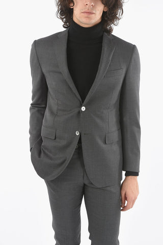 Flap Pocket ACADEMY Hopsack Motif Wool Suit with Flap Pocket