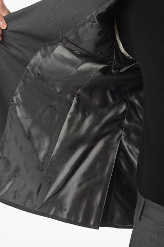 Flap Pocket ACADEMY Hopsack Motif Wool Suit with Flap Pocket