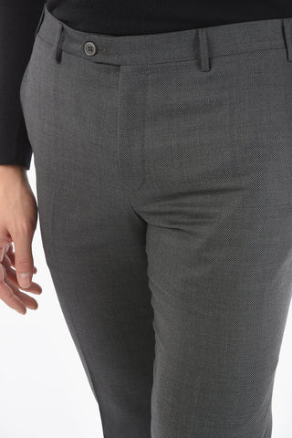 Flap Pocket ACADEMY Hopsack Motif Wool Suit with Flap Pocket