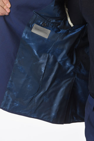 ACADEMY Lined Suit with Flap Pocket and Peak Lapel