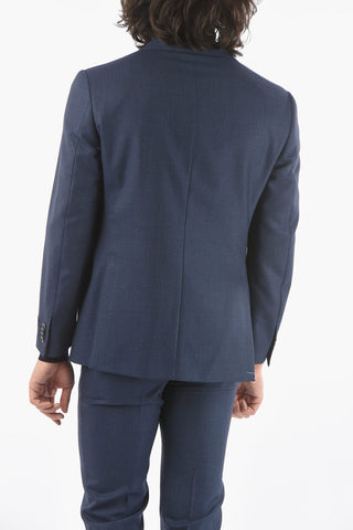 CC COLLECTION ACADEMY Lined Hopsack Suit with Flap Pocket