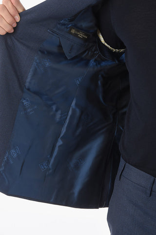 CC COLLECTION ACADEMY Lined Hopsack Suit with Flap Pocket