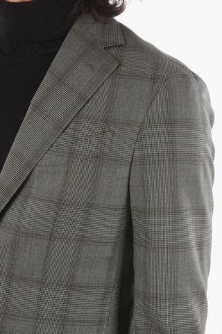 Abito Foderato GATE con Motivo Windowpane Check e Tasche ad Aletta