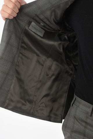 Abito Foderato GATE con Motivo Windowpane Check e Tasche ad Aletta
