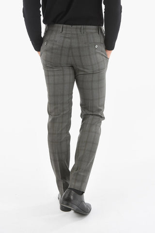 Abito Foderato GATE con Motivo Windowpane Check e Tasche ad Aletta