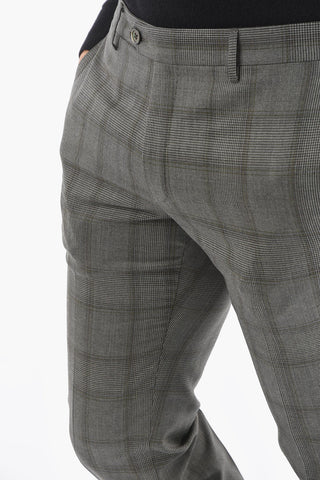 Abito Foderato GATE con Motivo Windowpane Check e Tasche ad Aletta