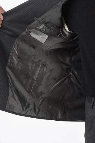 LEADER Lined Pinstripes Suit with Flap Pocket