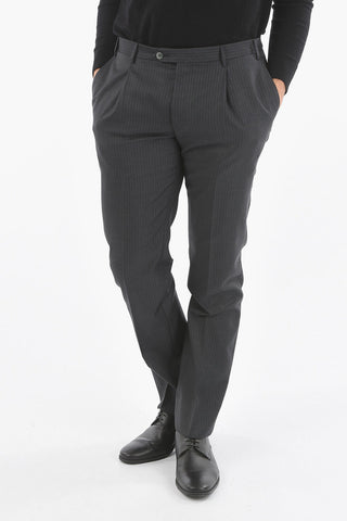 LEADER Lined Pinstripes Suit with Flap Pocket