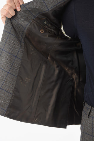 Lined Glen Plaid Suit with Side Vents