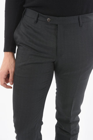 Double-breasted CERIMONIA Houndstooth Motif Suit with Peak Lapel