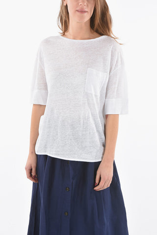 Linen Crewneck T-Shirt SLUB with Pocket