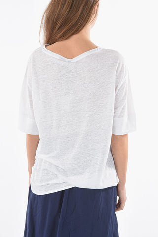 Linen Crewneck T-Shirt SLUB with Pocket