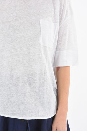 Linen Crewneck T-Shirt SLUB with Pocket