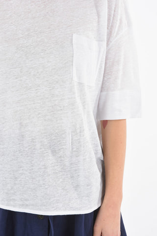 Linen Crewneck T-Shirt SLUB with Pocket
