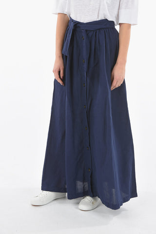 Maxi Gonna Svasata in Cotone e Lino